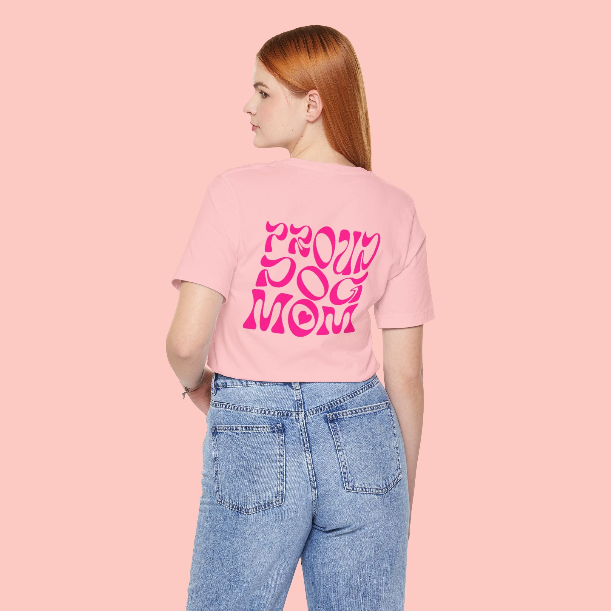 Proud Dog Mom T-Shirt — Retro Pink Graphic Tee for Pet Lovers