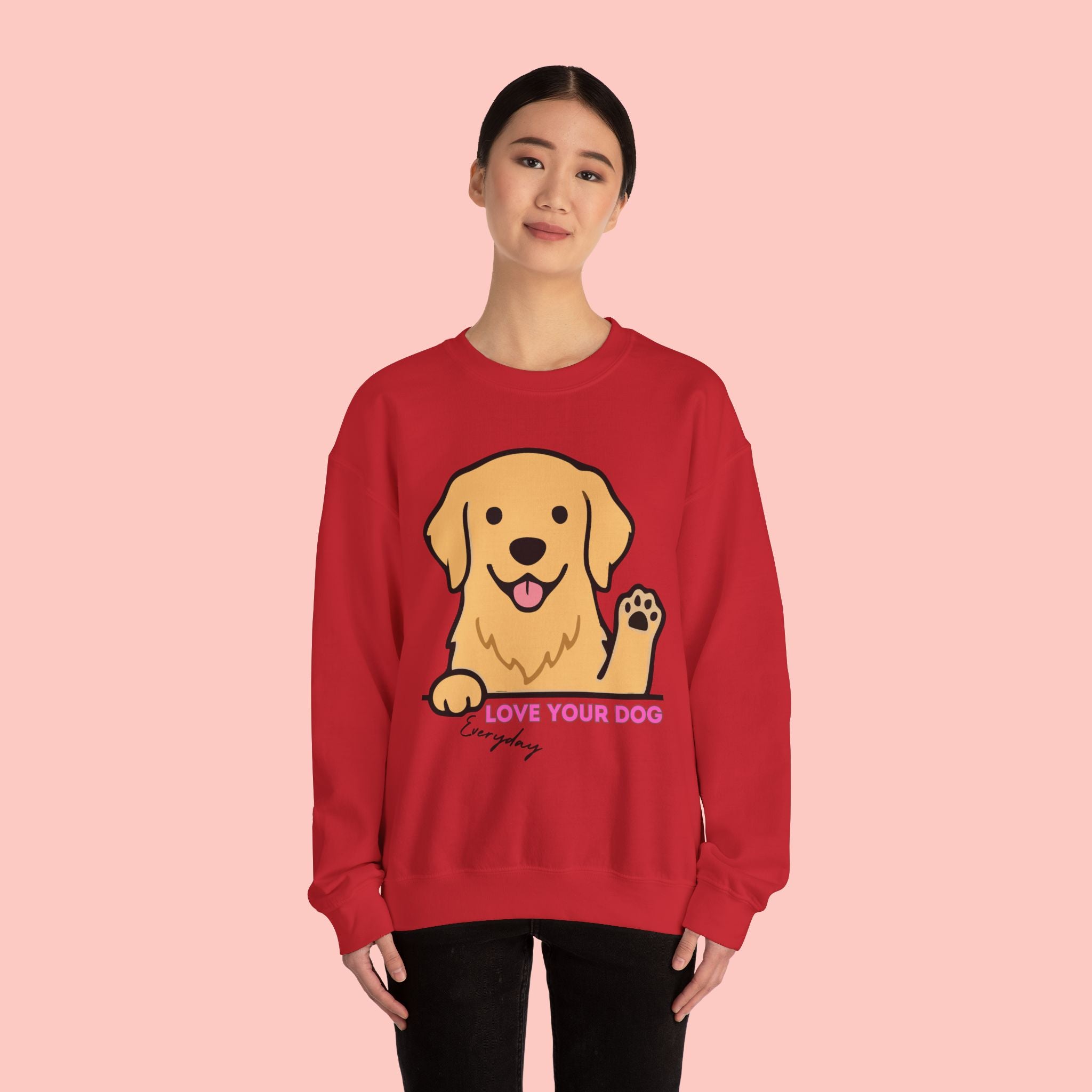 Golden Retriever "Love Your Dog Everyday" Sweatshirt - Cute Pet Lover Crewneck