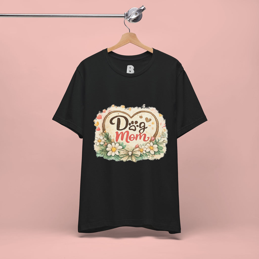 Dog Mom T-Shirt – Floral Heart Paw Design