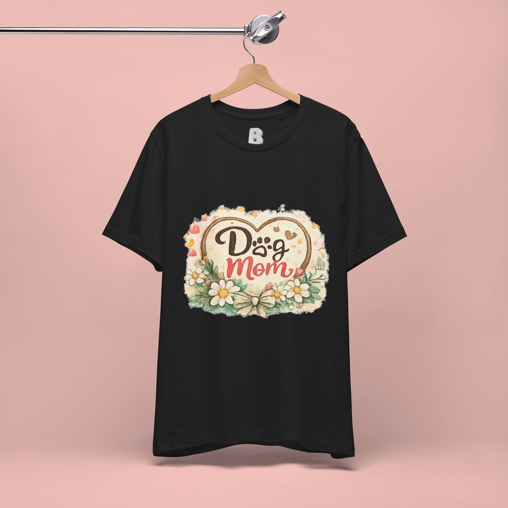 Dog Mom T-Shirt – Floral Heart Paw Design