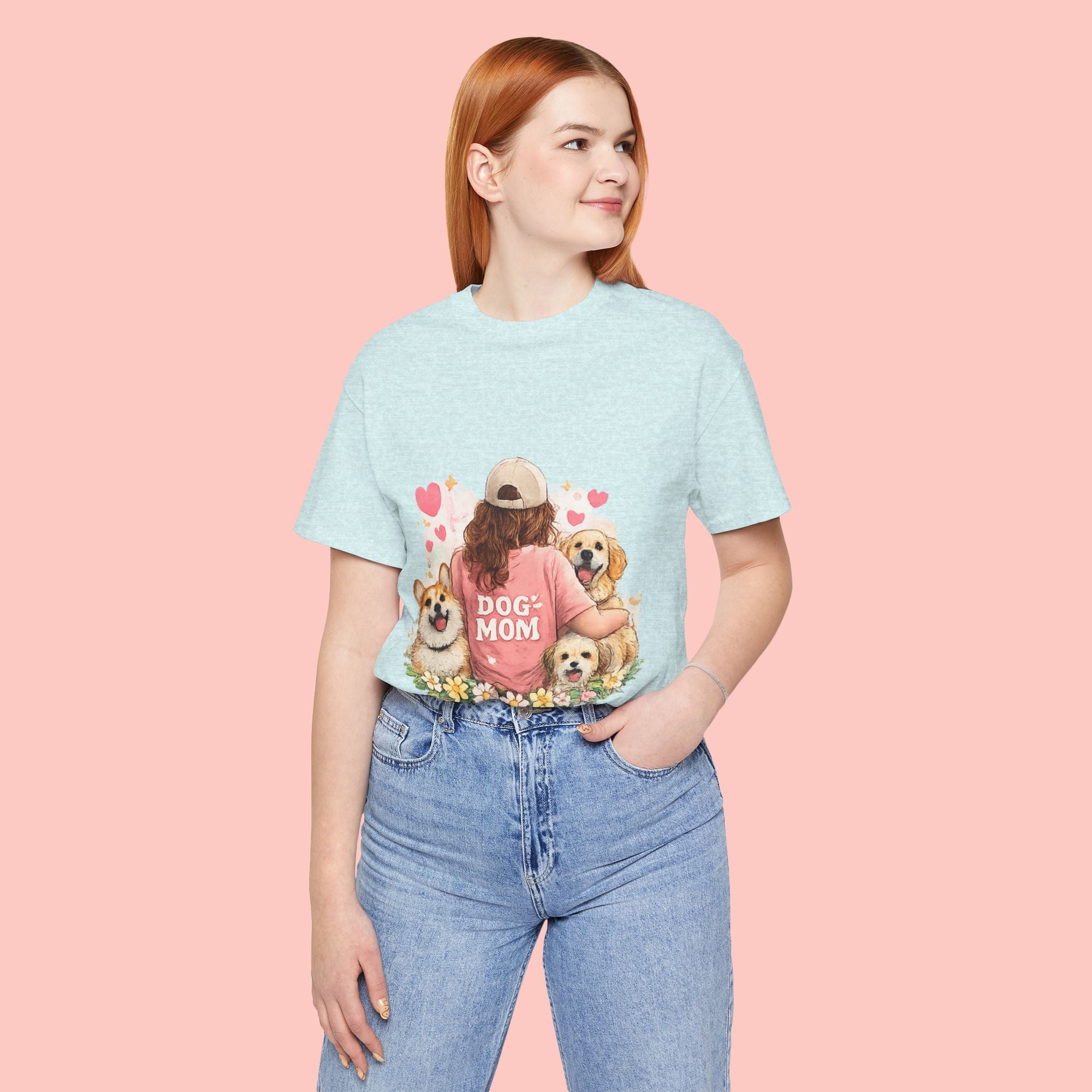 Dog Mom T-Shirt - Cute Woman with Dogs Graphic Tee