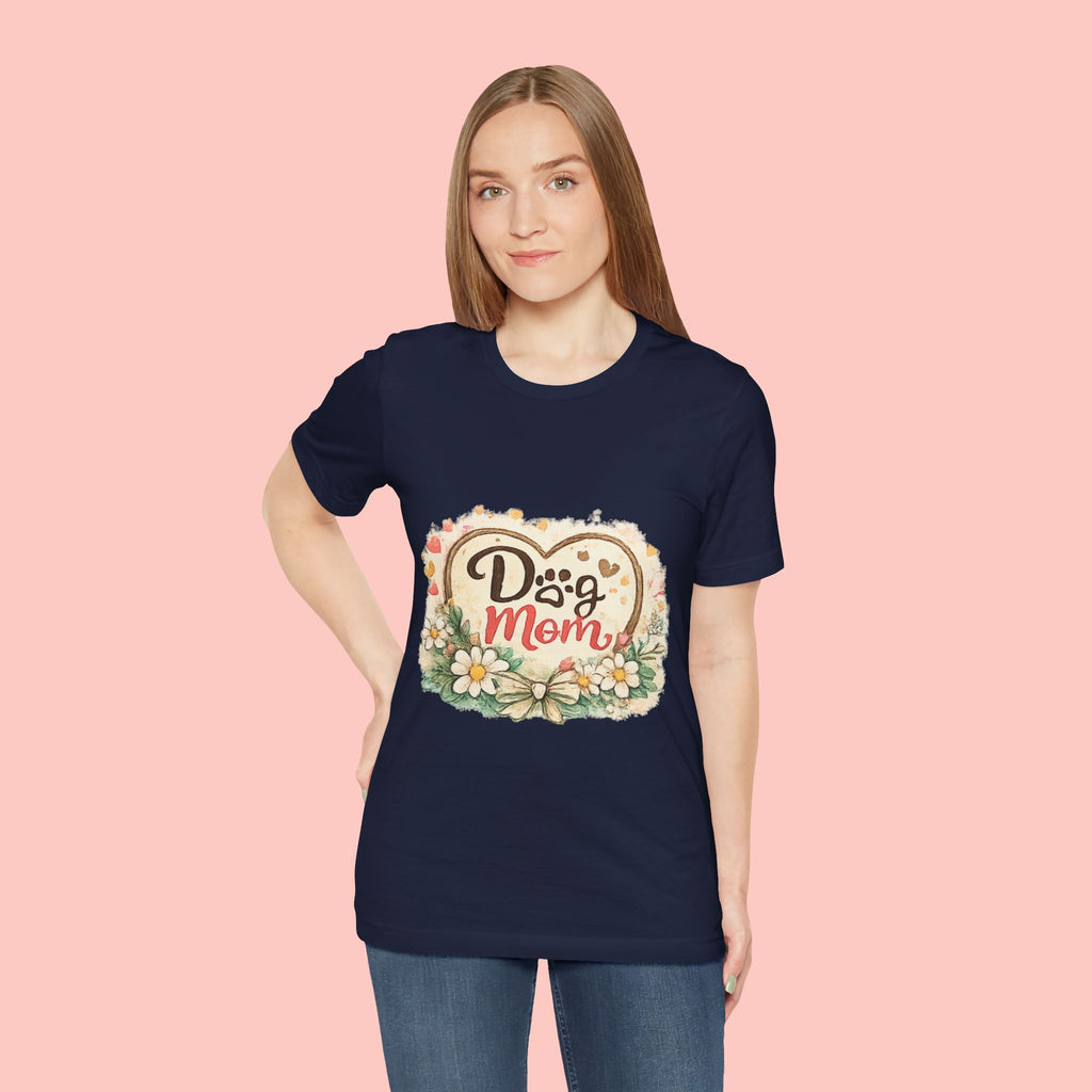Dog Mom T-Shirt – Floral Paw Heart Graphic Tee