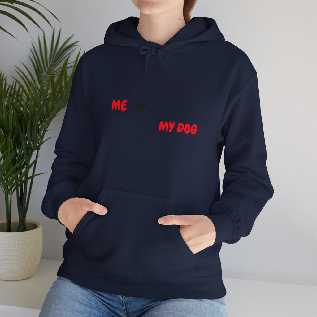 Dog Lover Hoodie - "Me  My Dog" Minimalist Paw Heart Sweatshirt