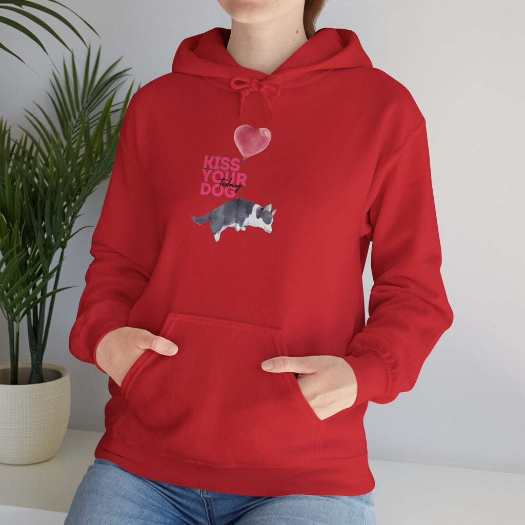 Kiss Your Dog Hoodie — Cute Heart & Dog Graphic Pullover