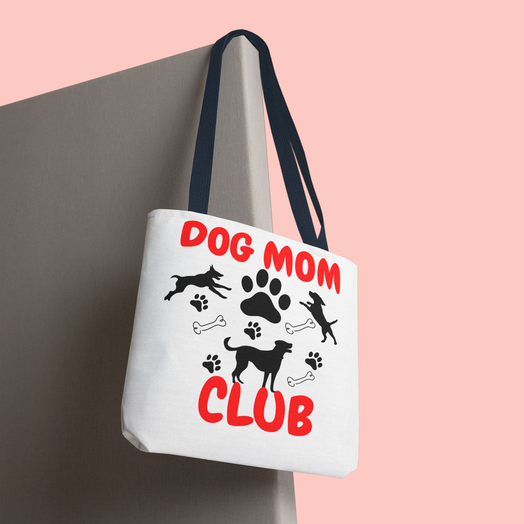 Dog Mom Club Tote Bag – Cute Paw Print Canvas Tote for Dog Lovers