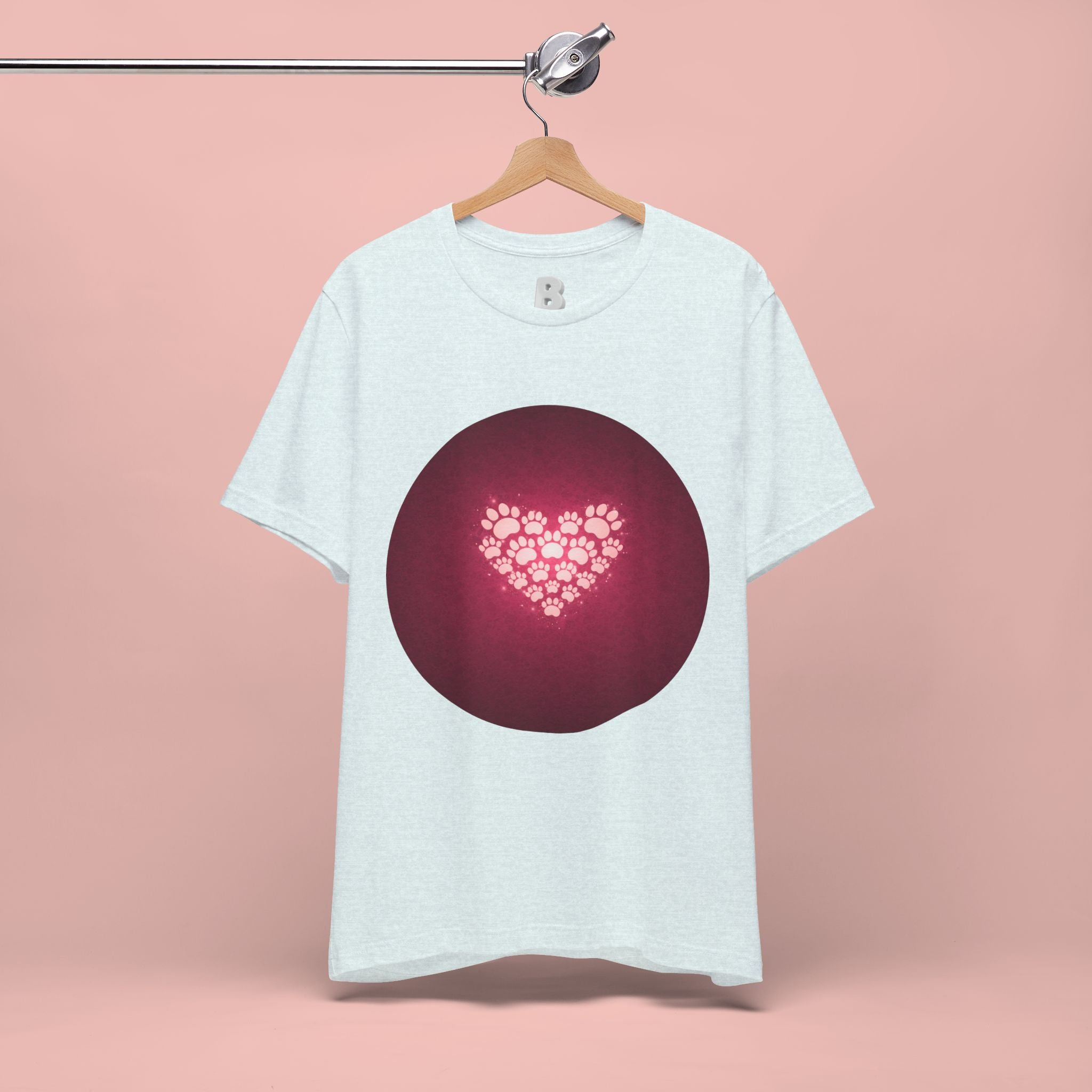 Paw Print Heart T‑Shirt — Cute Pet Lover Tee