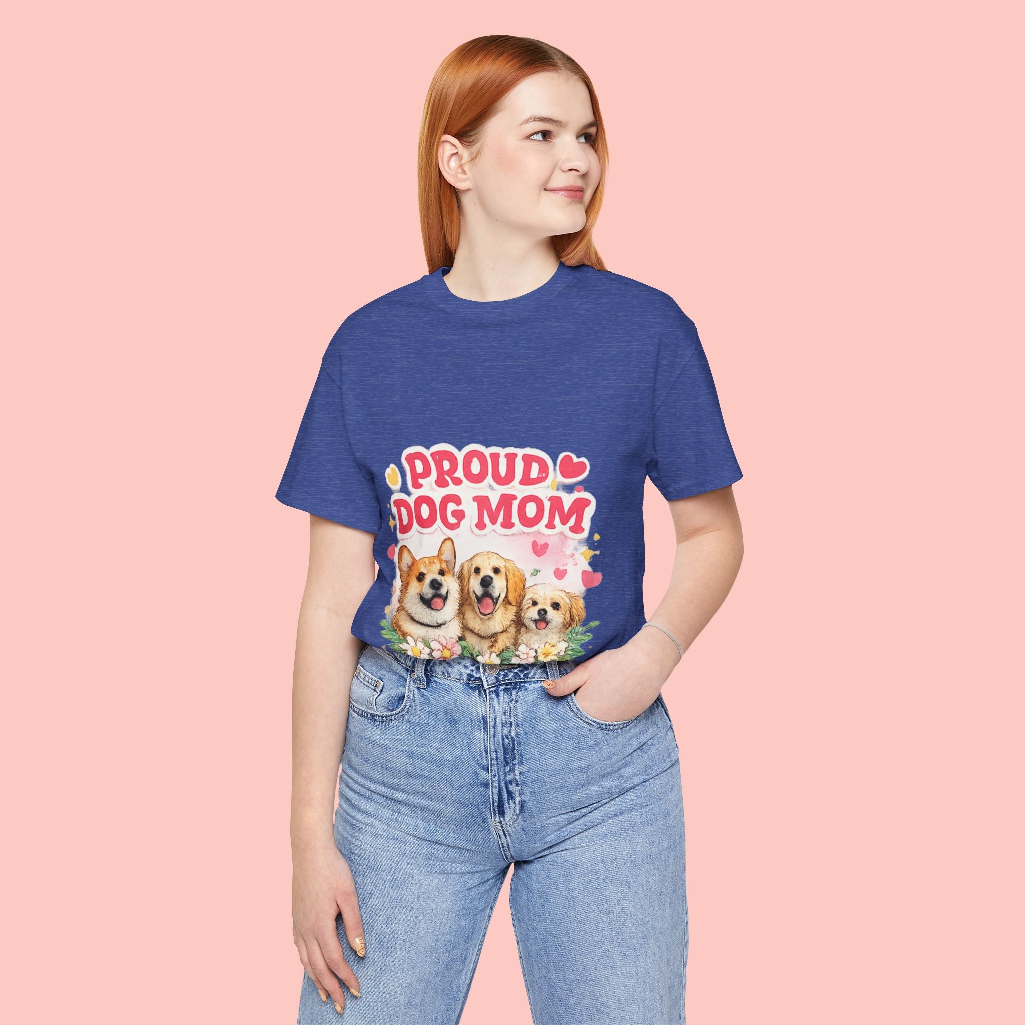Proud Dog Mom T-Shirt — Cute Corgi & Golden Retriever Floral Tee for Pet Lovers