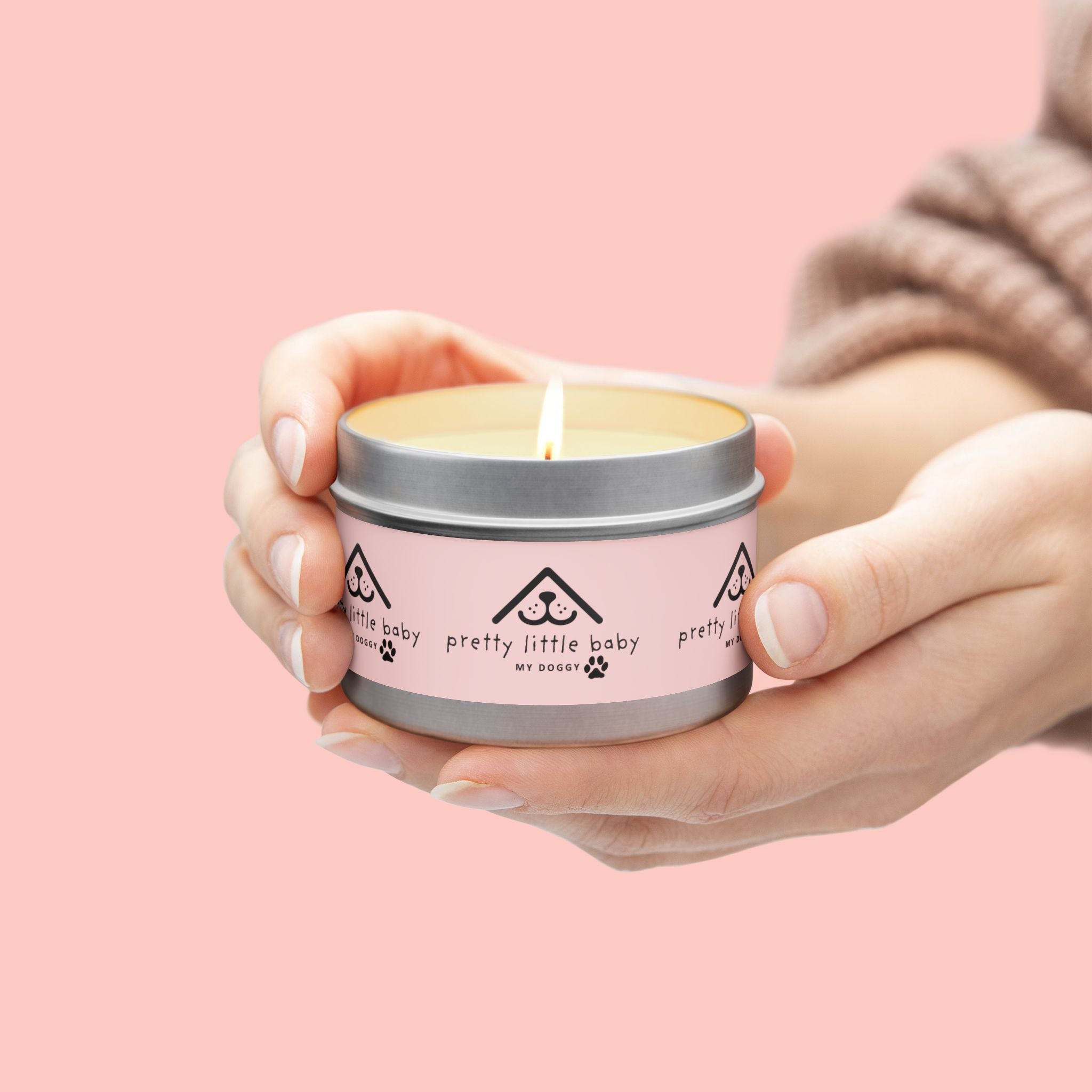 Tin Candle — "Pretty Little Baby" Scented Tin Candle (Pet-Themed Gift)