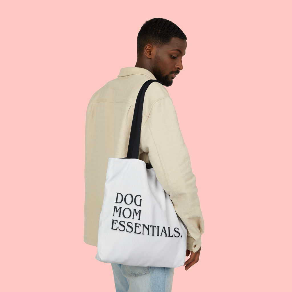 Dog Mom Essentials Canvas Tote — Funny Dog Mom Gift Tote Bag