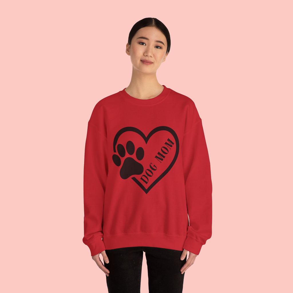 Dog Mom Heart Paw Crewneck Sweatshirt