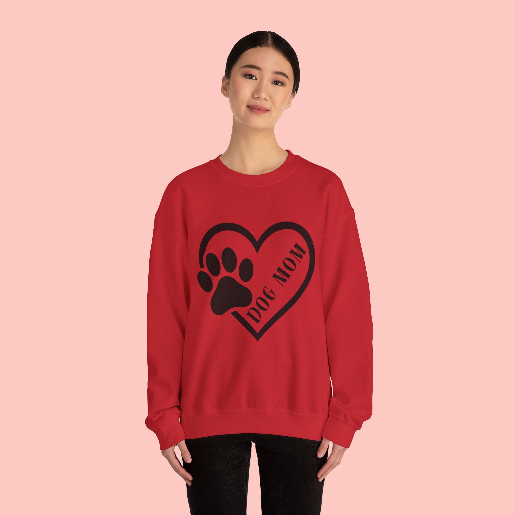 Dog Mom Heart Paw Crewneck Sweatshirt