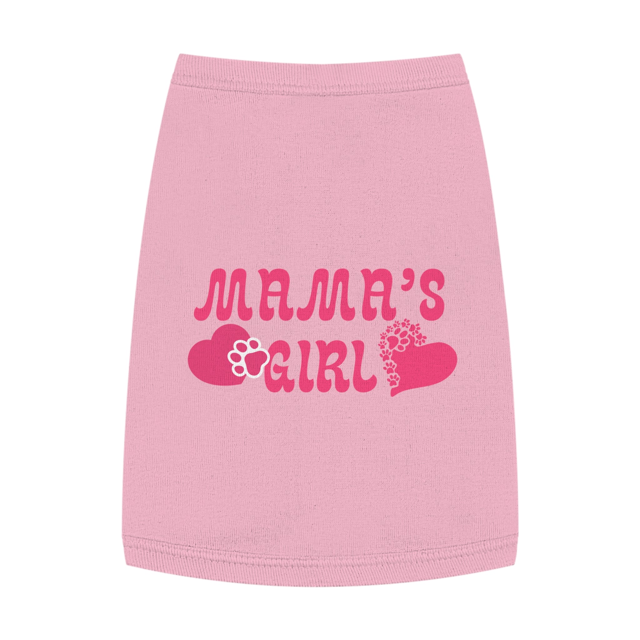 Mama's Girl Pet Tank Top — Pink Heart & Paw Dog Shirt