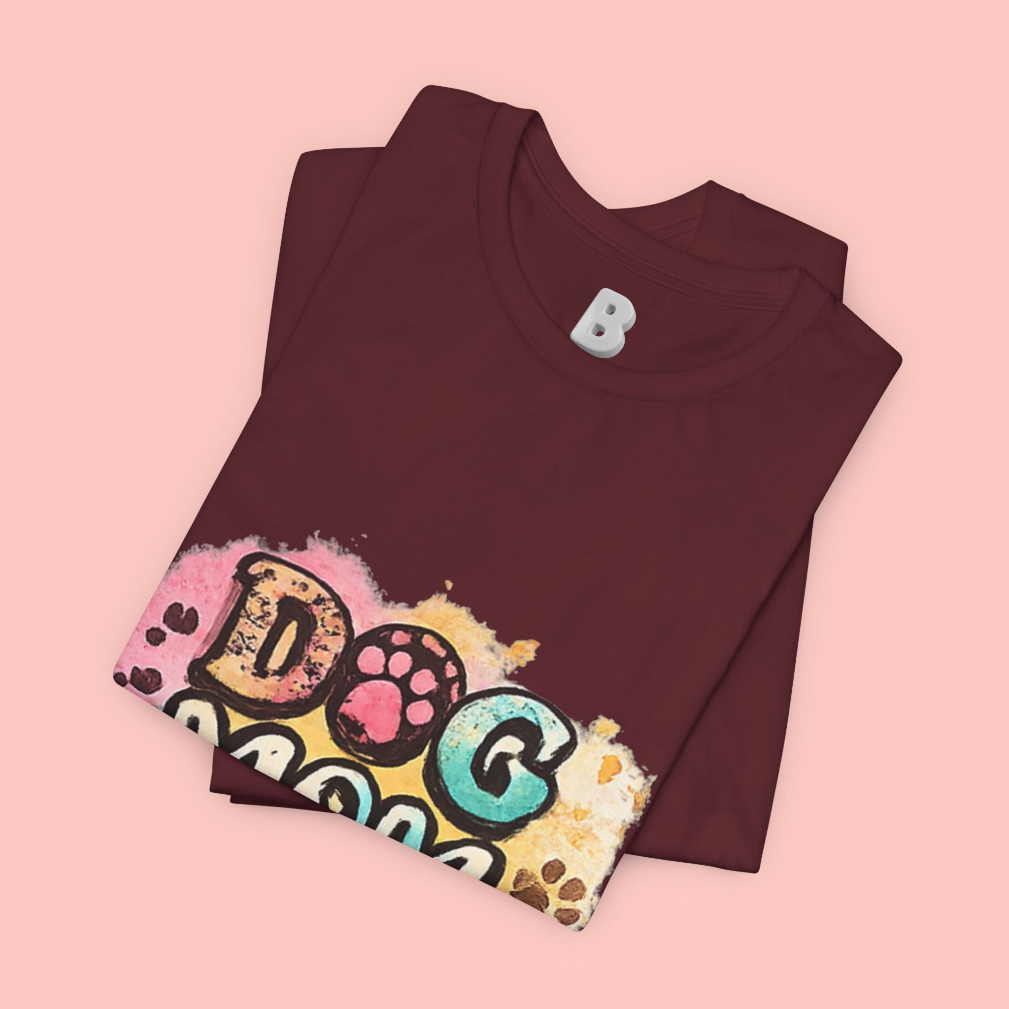 Dog Mom T-Shirt — Colorful Paw Print Graphic Tee for Pet Lovers