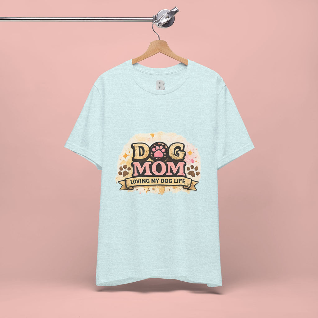 Dog Mom T-Shirt – "Loving My Dog Life" Cute Paw Print Tee for Pet Moms
