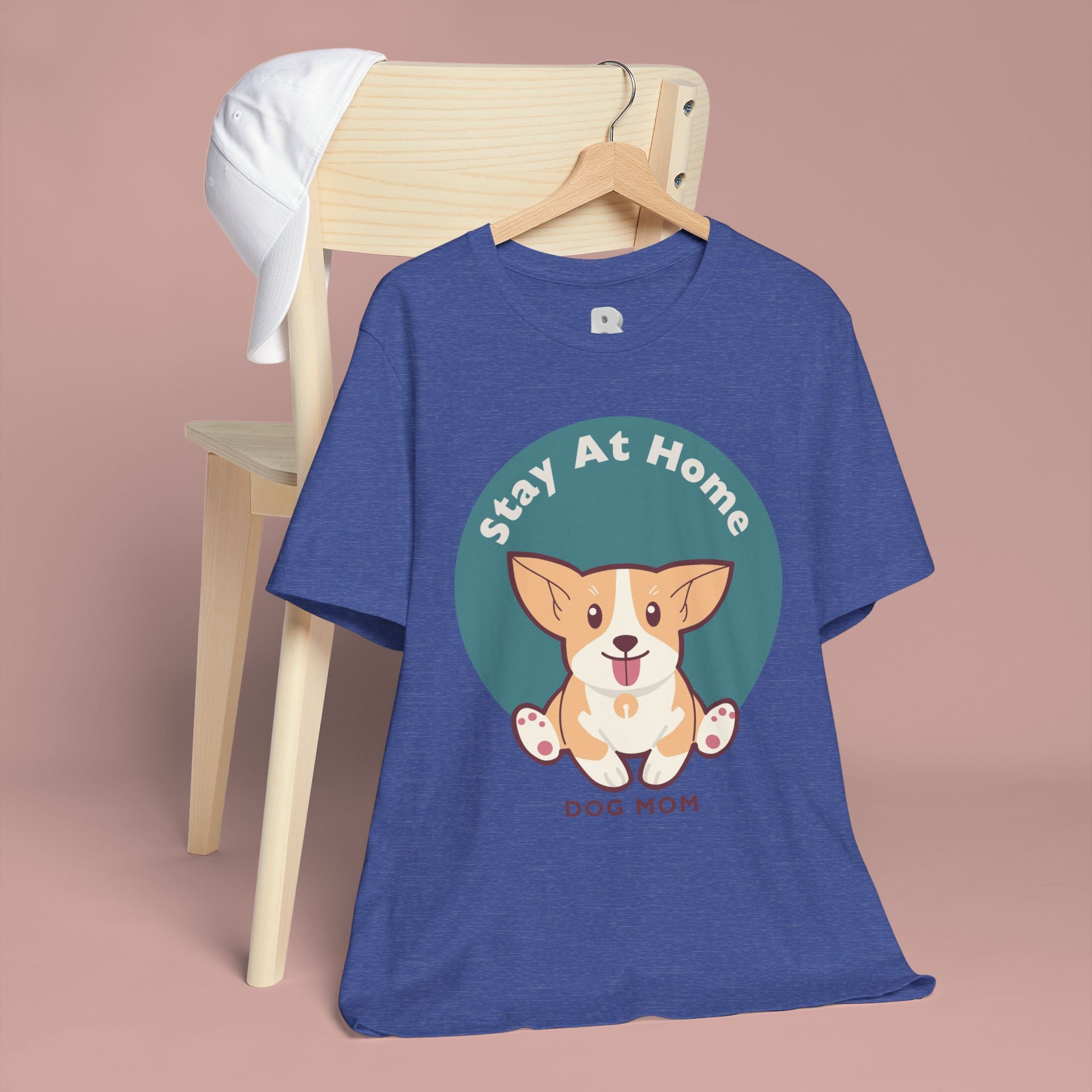Stay At Home Dog Mom T-Shirt — Cute Corgi Graphic Tee