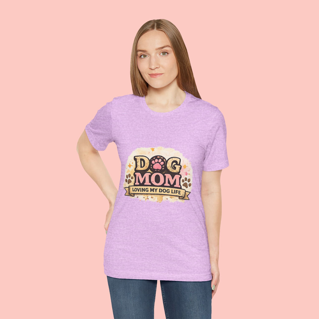 Dog Mom T-Shirt – "Loving My Dog Life" Cute Paw Print Tee for Pet Moms