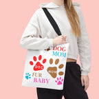 Dog Mom Tote Bag – "Fur Baby" Paw Print AOP Tote