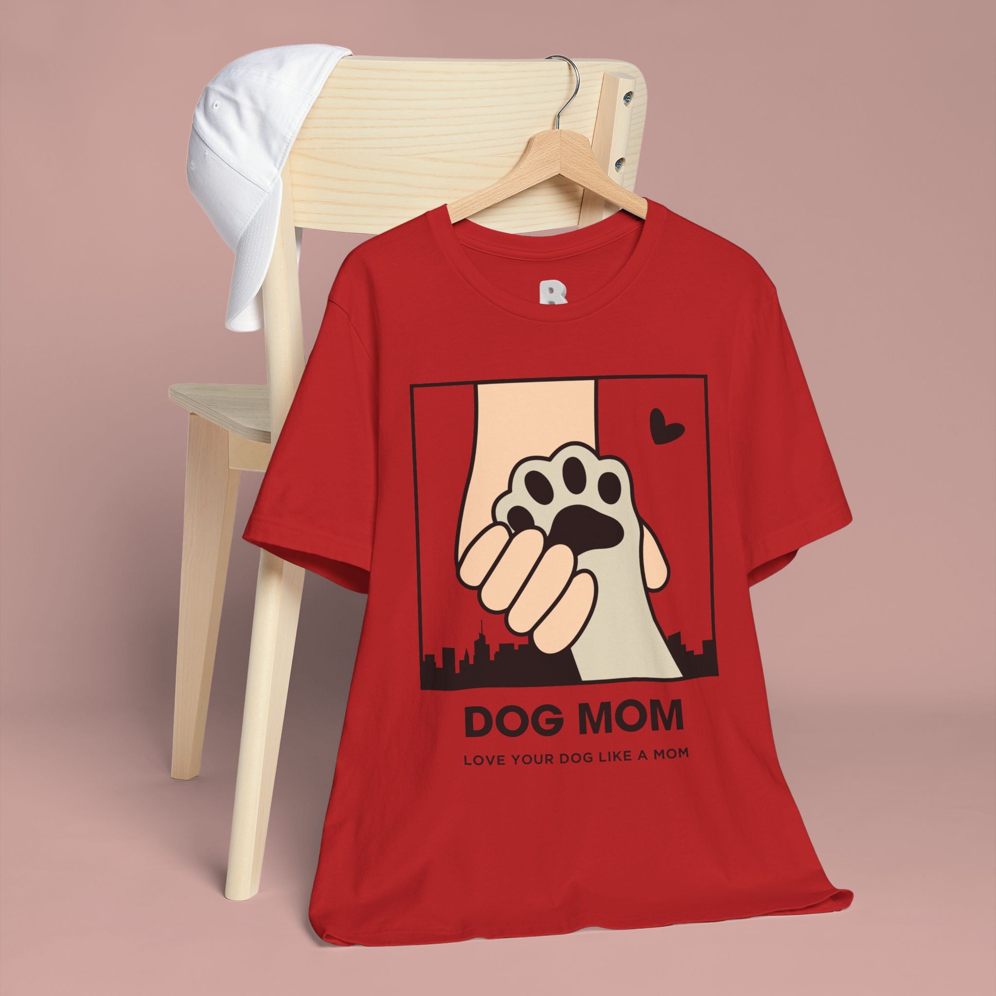 Dog Mom T-Shirt — "Love Your Dog Like a Mom" Paw Print Graphic