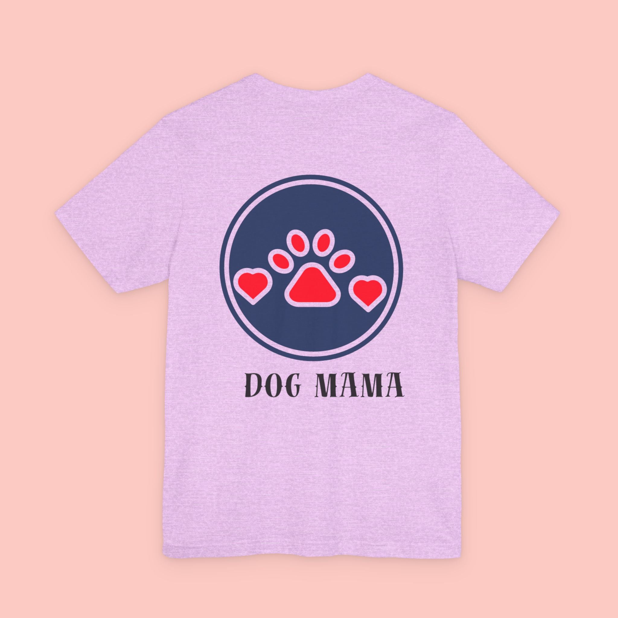 Dog Mama Tee - Paw Print Heart Graphic Short Sleeve Shirt