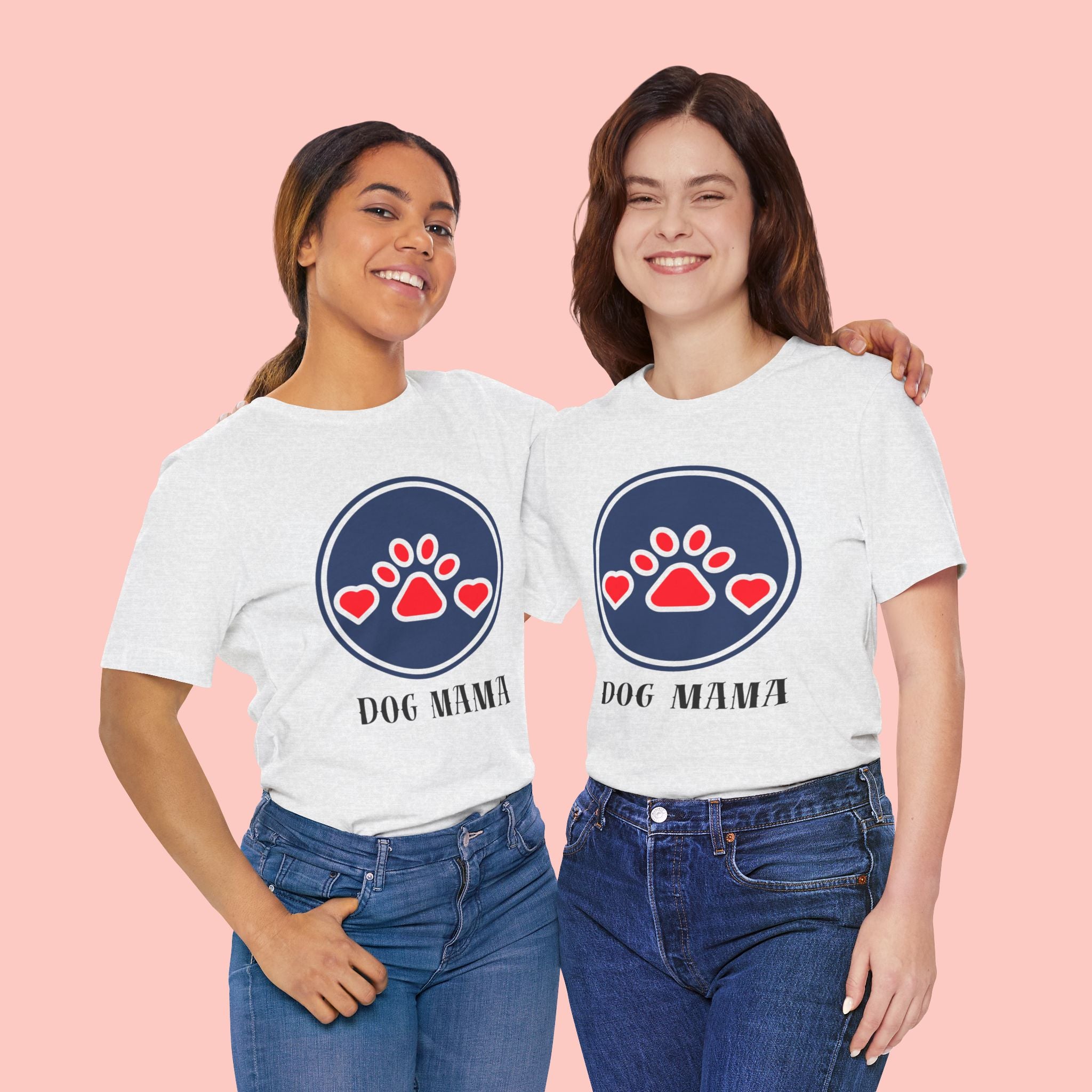 Dog Mama T-Shirt — Cute Paw & Heart Graphic Tee for Dog Lovers