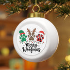 Merry Woofmas Dog Paw Christmas Ornament