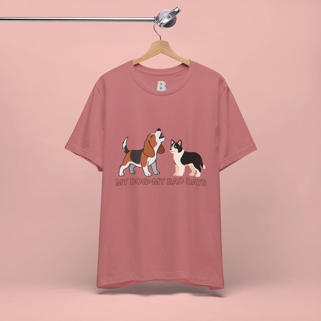 My Dog > My Bad Days T‑Shirt — Cute Beagle & Corgi Graphic Tee for Dog Lovers