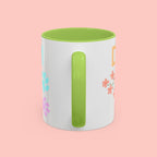 Dog Mom Club Accent Coffee Mug – Colorful Paw Print 11/15oz