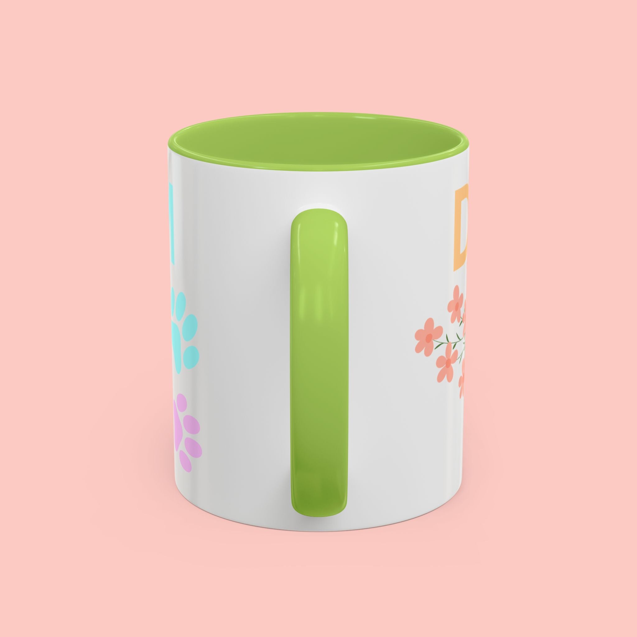 Dog Mom Club Accent Coffee Mug – Colorful Paw Print 11/15oz