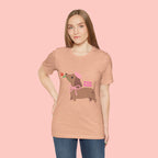 Mommy’s Dachshund Tee – Cute Dog with Rose “For Mom” Shirt