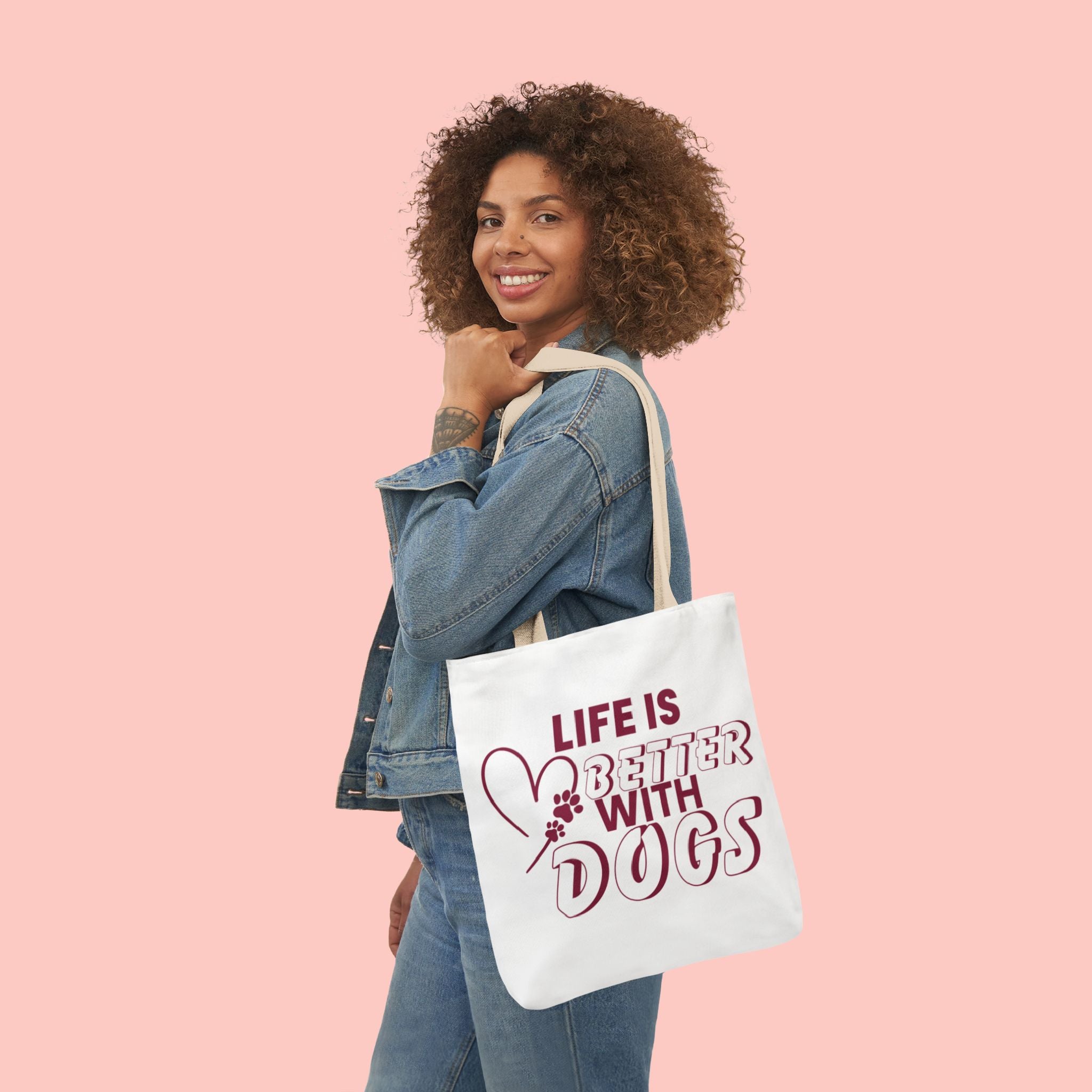 Life Is Better With Dogs Canvas Tote Bag