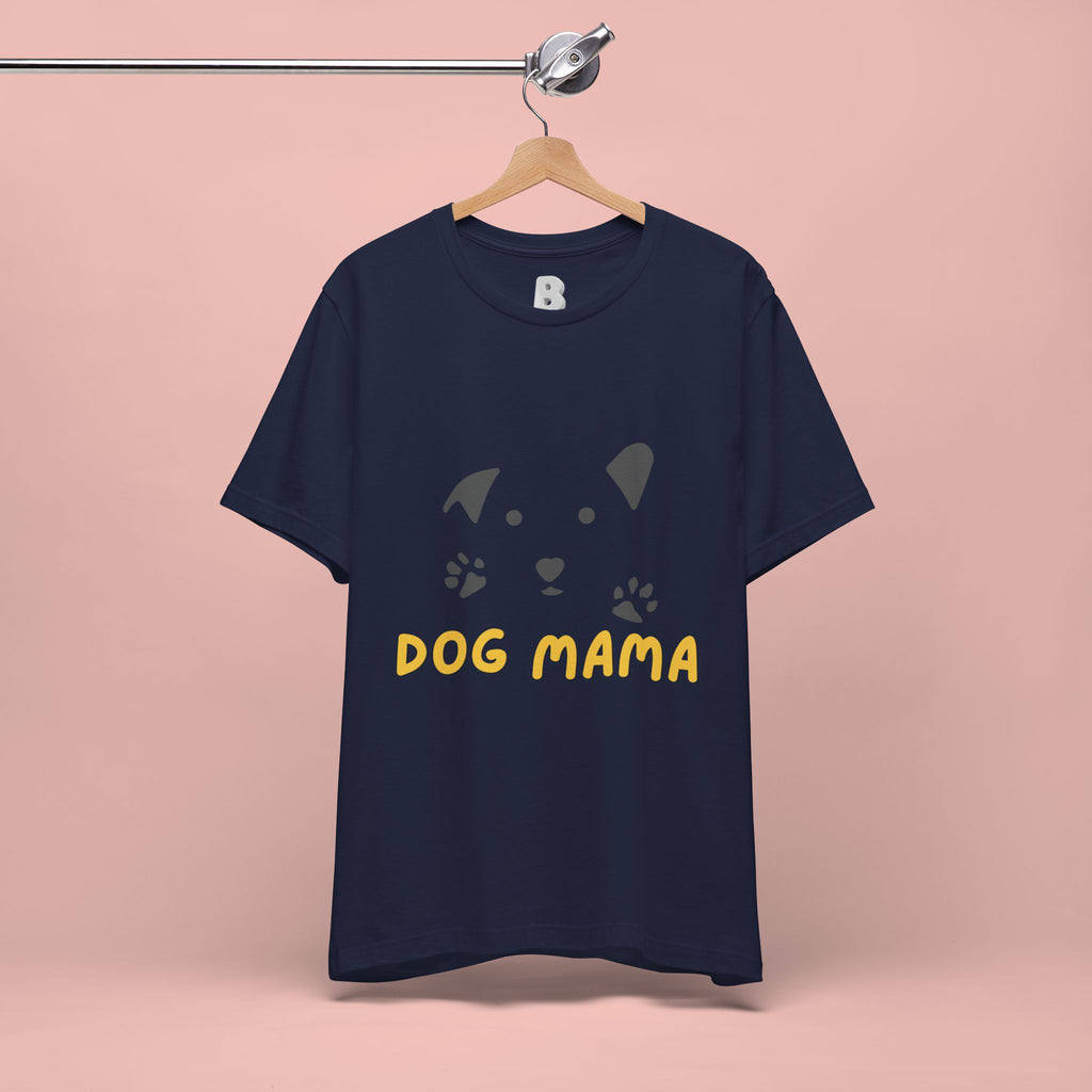 Dog Mama Graphic Tee — Cute Paw Print Dog Face T-Shirt for Dog Lovers