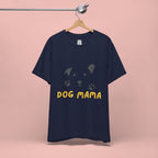Dog Mama Graphic Tee — Cute Paw Print Dog Face T-Shirt for Dog Lovers
