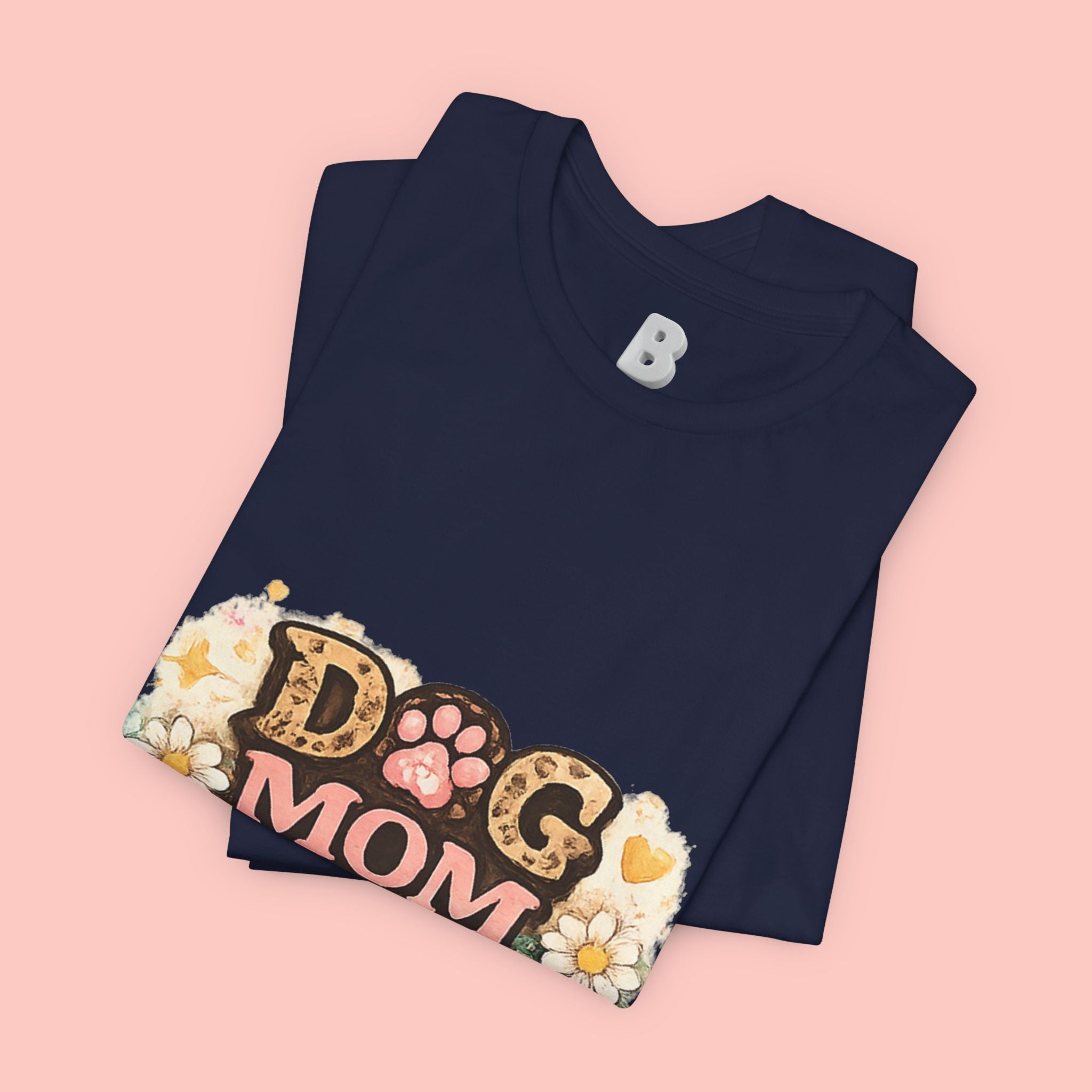 Dog Mom Forever T‑Shirt — Floral Paw Print Tee for Pet Lovers