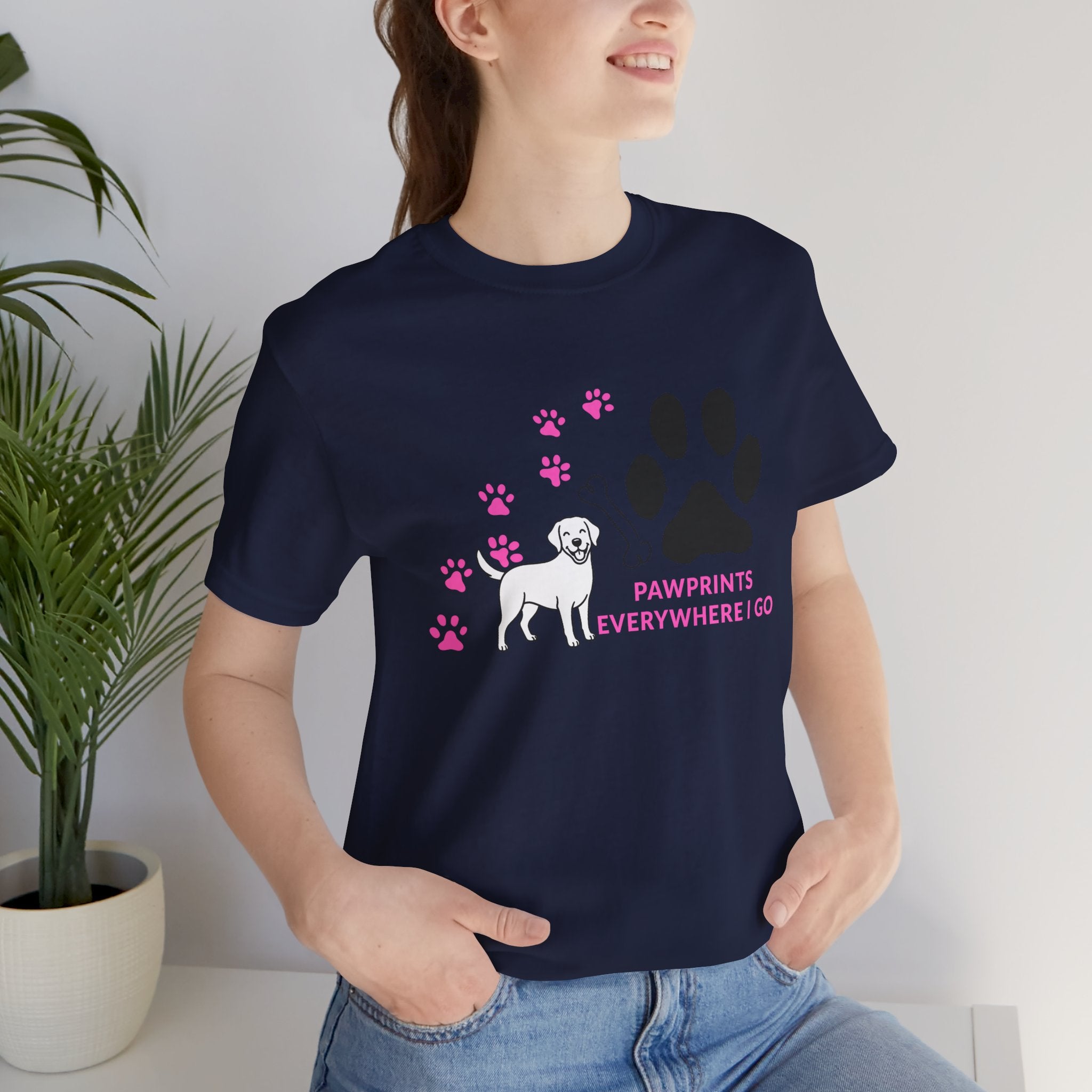 Dog Pawprint T-Shirt — "Pawprints Everywhere I Go" Cute Pet Lover Tee