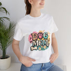 Dog Mom T-Shirt — Colorful Paw Print Graphic Tee for Pet Lovers