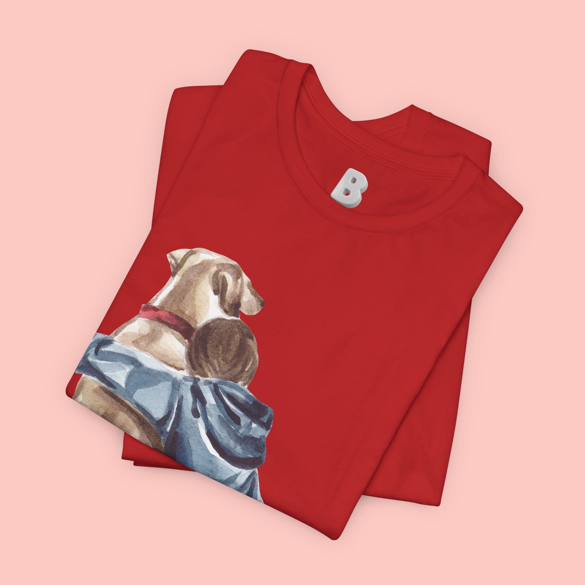 Cuddles Over Everything Tee — Boy Hugging Dog Animal Lover T-Shirt