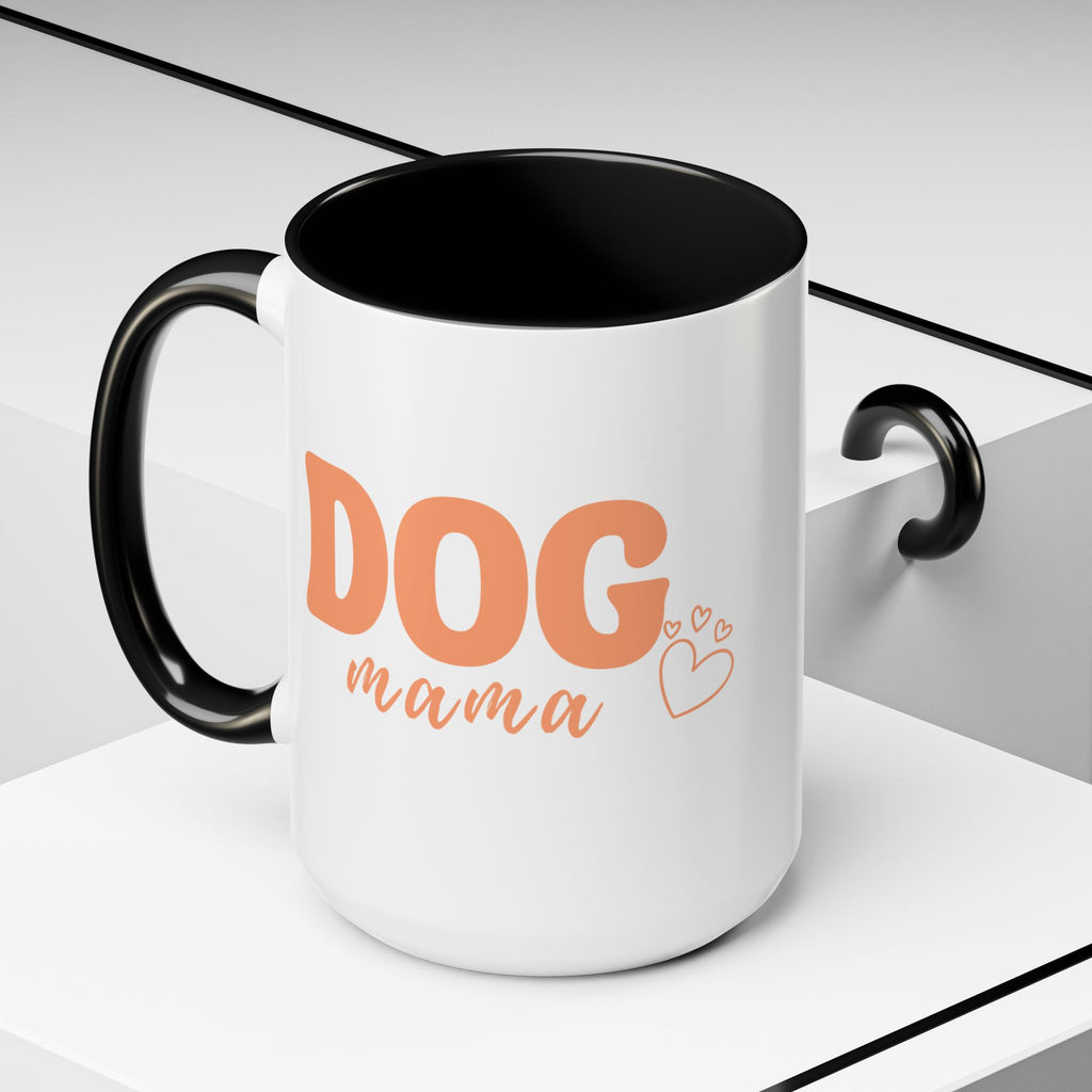 Dog Mama Coffee Mug — Cute Heart Accent Ceramic Mug (11/15 oz)