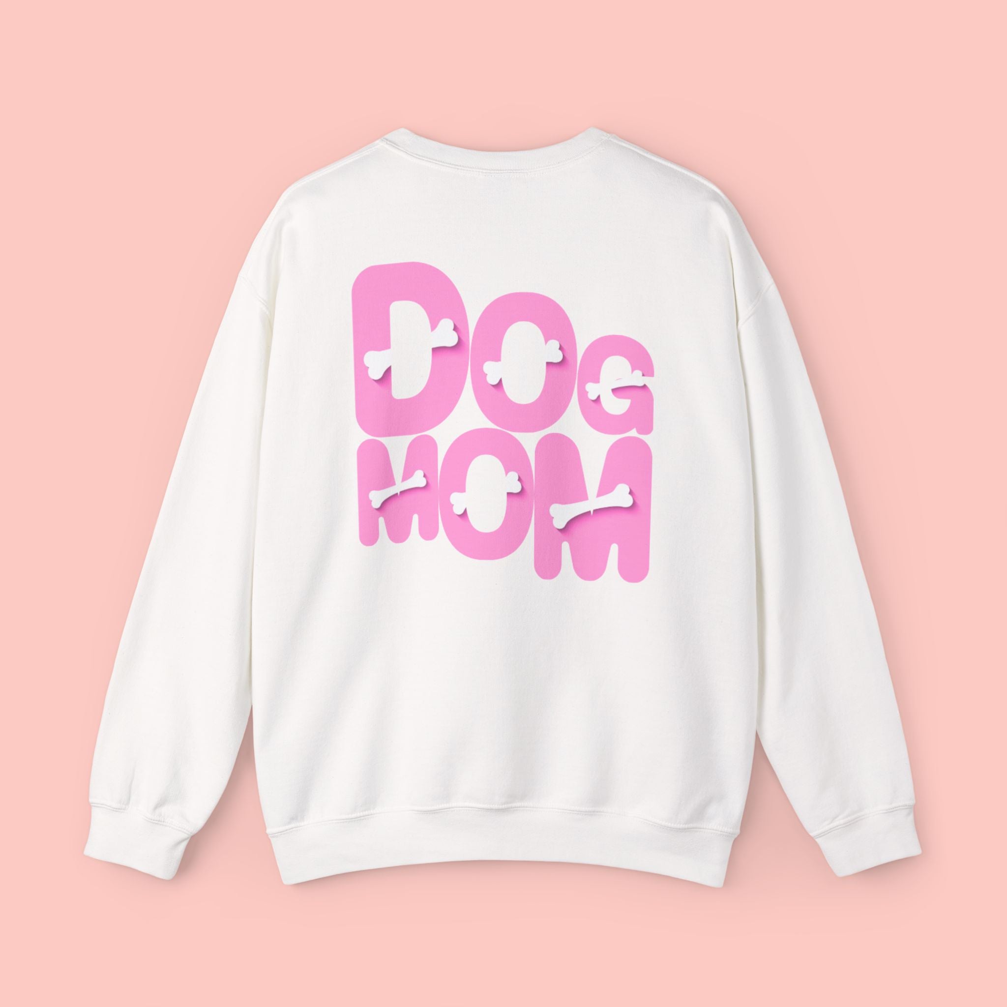 Dog Mom Sweatshirt — Cute Pink Graphic Crewneck for Pet Lovers