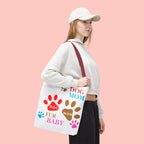 Dog Mom Tote Bag – "Fur Baby" Paw Print AOP Tote