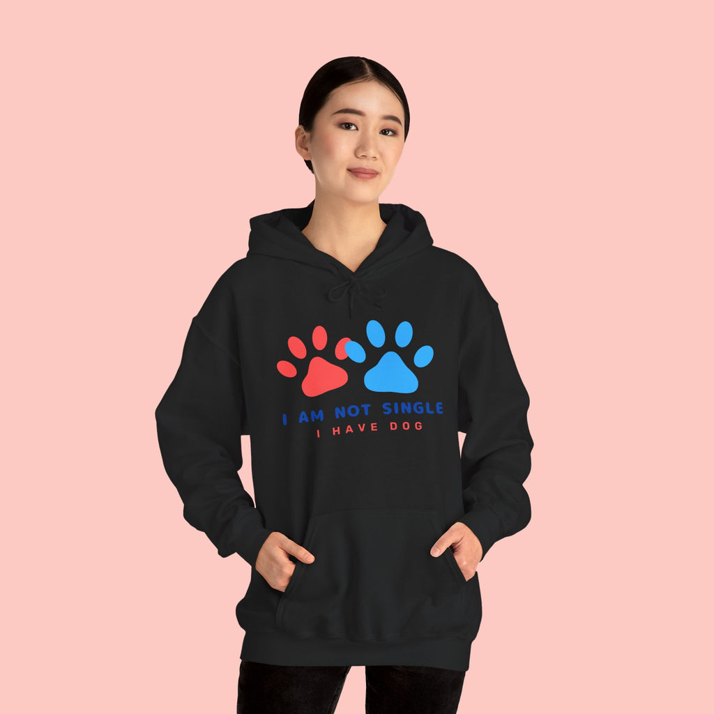 Dog Mom Hoodie – “I Am Not Single I Have Dog” Paw Print Hoodie