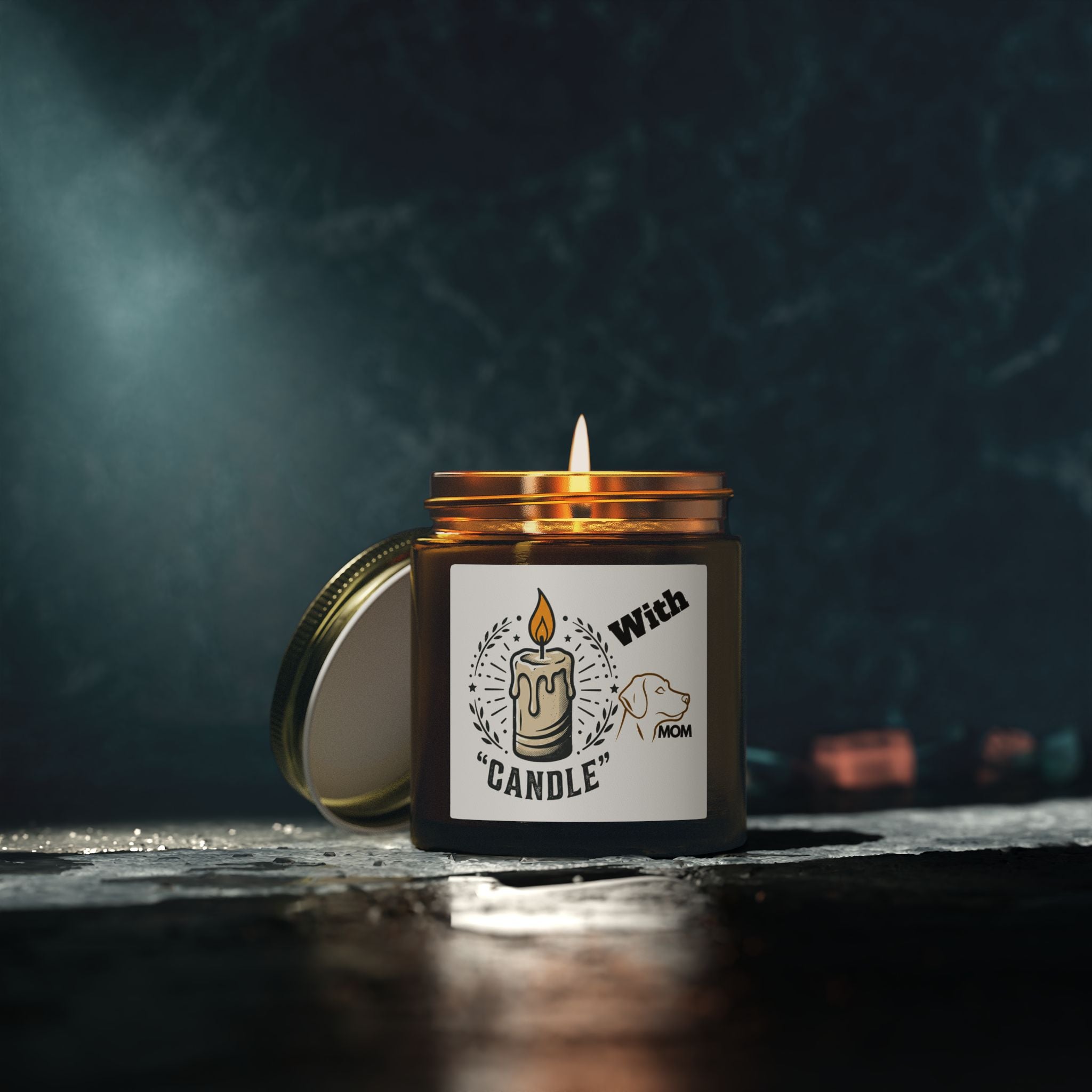 Coconut Apricot Scented Candle (4oz/9oz) — 'With Candle' Decorative Jar, Cozy Home Gift for Moms