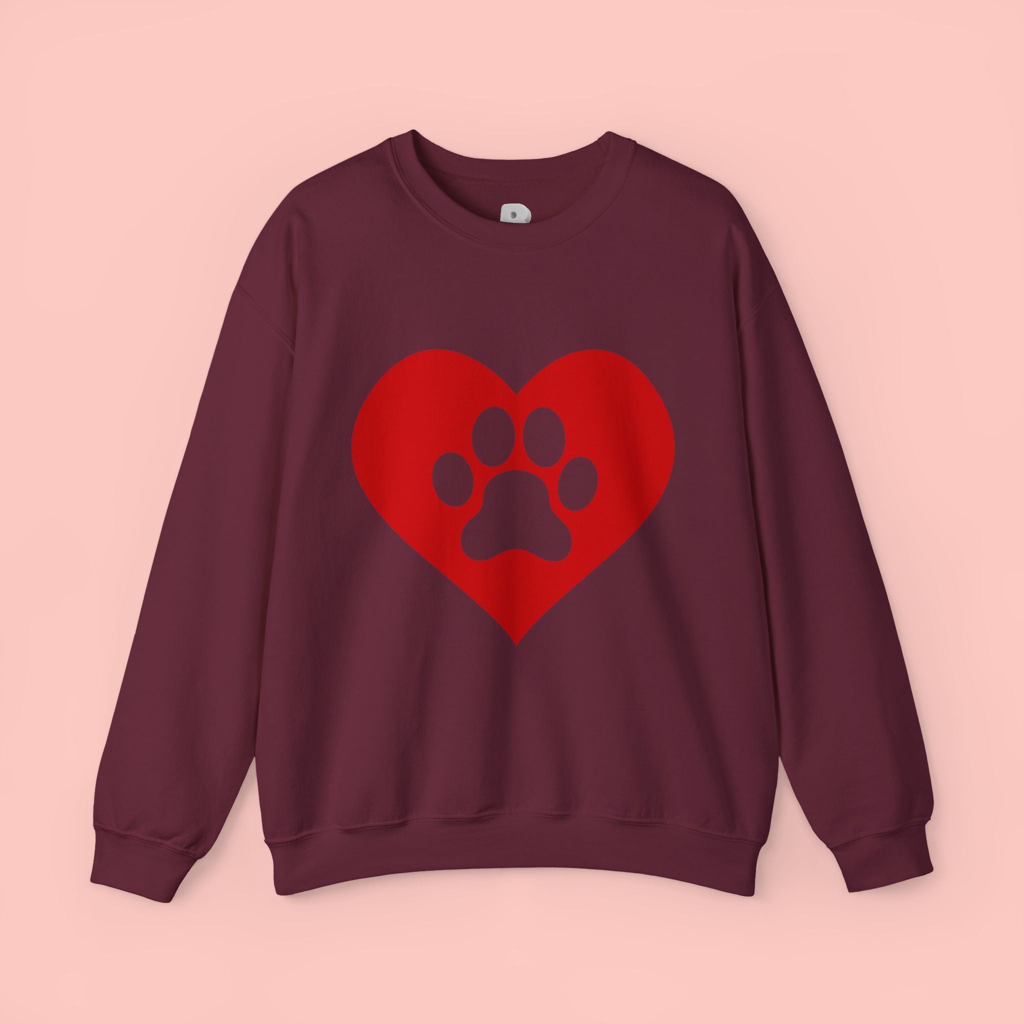 Heart Paw Crewneck Sweatshirt — Cute Pet Lover Pullover