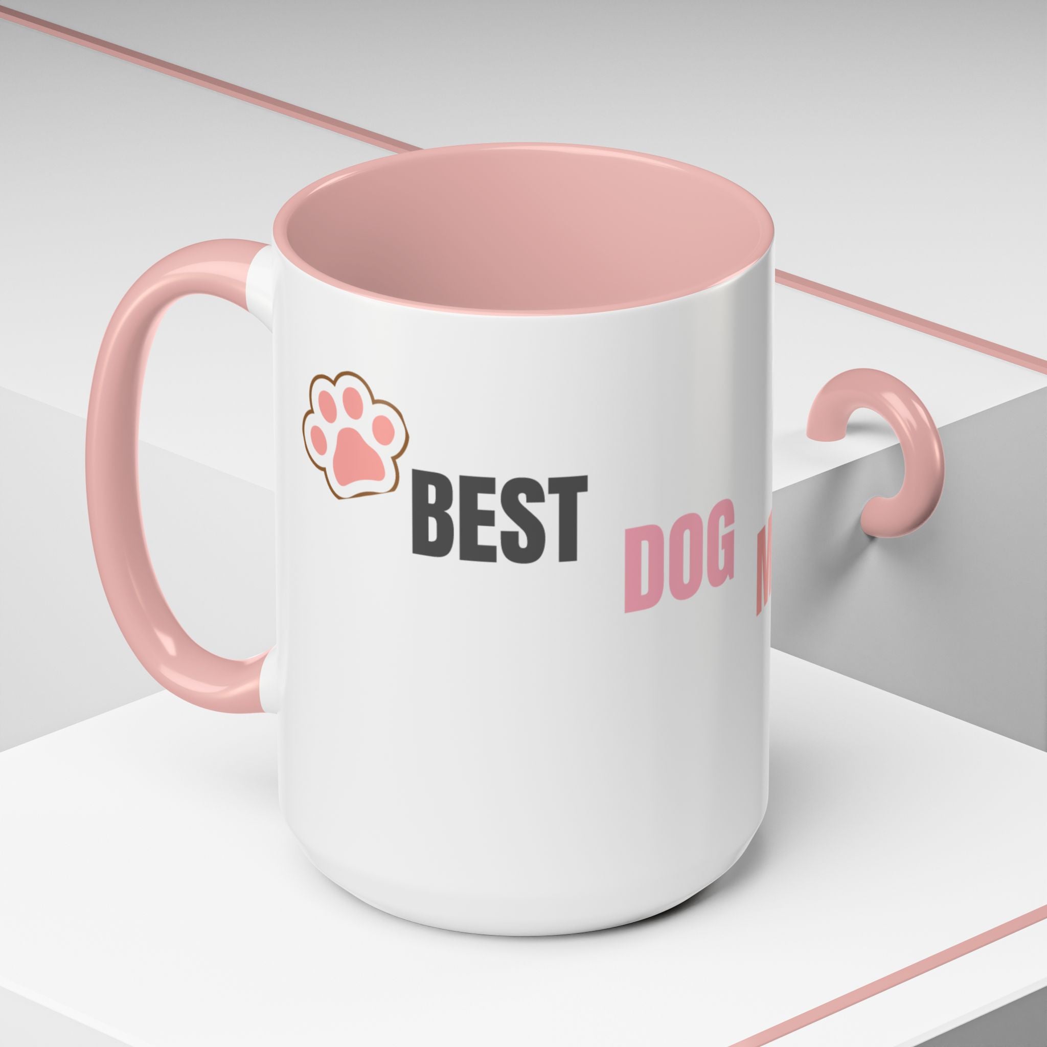 Dog Mom Coffee Mug — Best Dog Mom Ever Accent Ceramic Mug (11oz & 15oz)