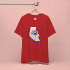 Dog Lover T-Shirt — "Love with my dog." Paw Print Graphic