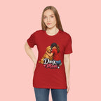 Dog Mom T-Shirt - Cute Woman Hugging Golden Retriever Tee
