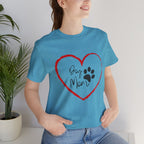 Dog Mom Heart Paw T‑Shirt