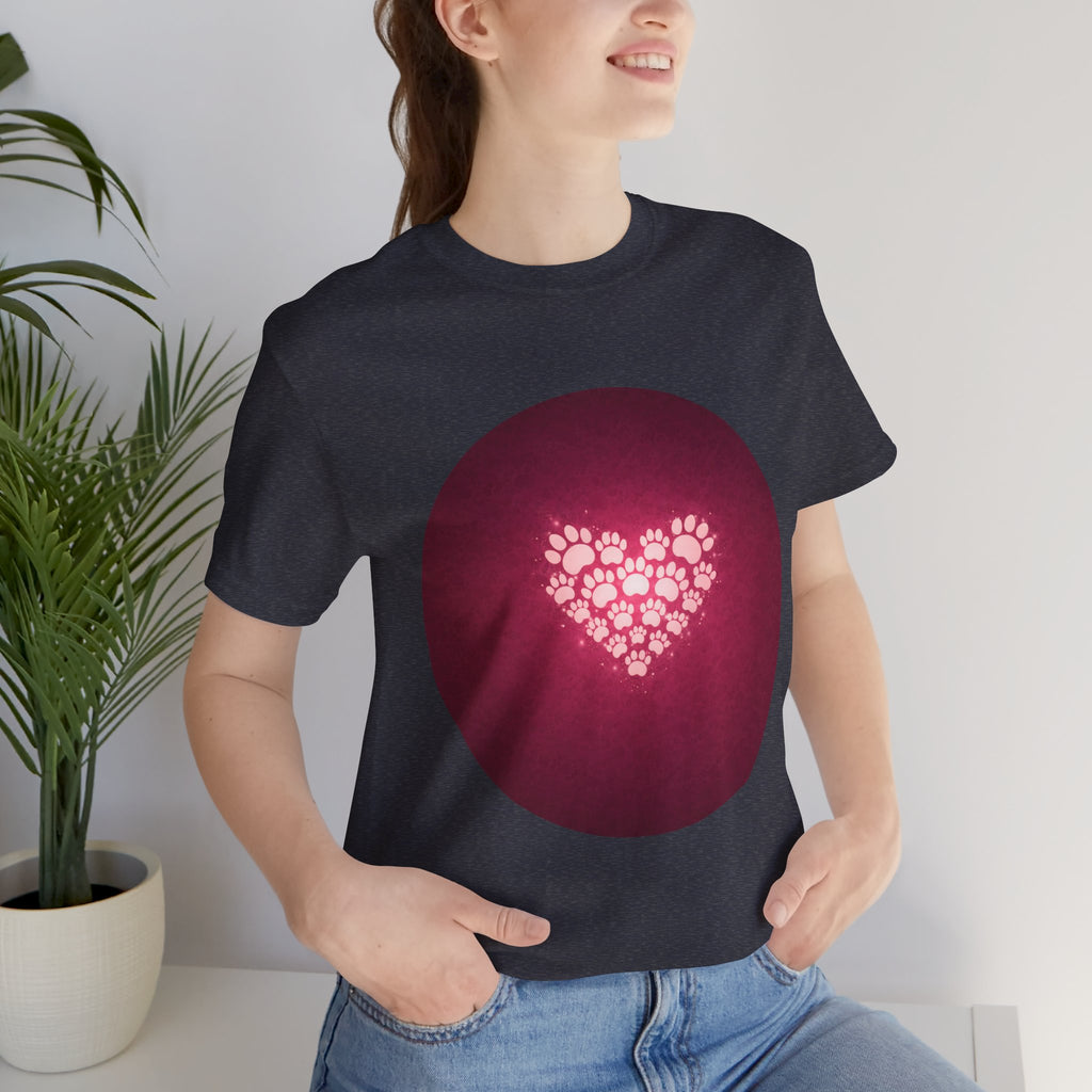 Paw Print Heart T‑Shirt — Cute Pet Lover Tee