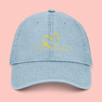 Dog Mom Embroidered Denim Hat — Heart & Paw Cap