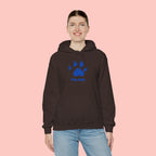 Dog Mom Paw Print Hoodie – Cute Pet Lover Sweatshirt, Blue Paw 'DOG MOM' Design