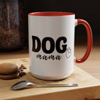 Dog Mama Accent Coffee Mug — Cute Black & White Pet Lover Gift (11/15oz)